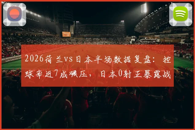2026荷兰vs日本半场数据复盘:控球率近7成碾压,日本0射正暴露战术困境